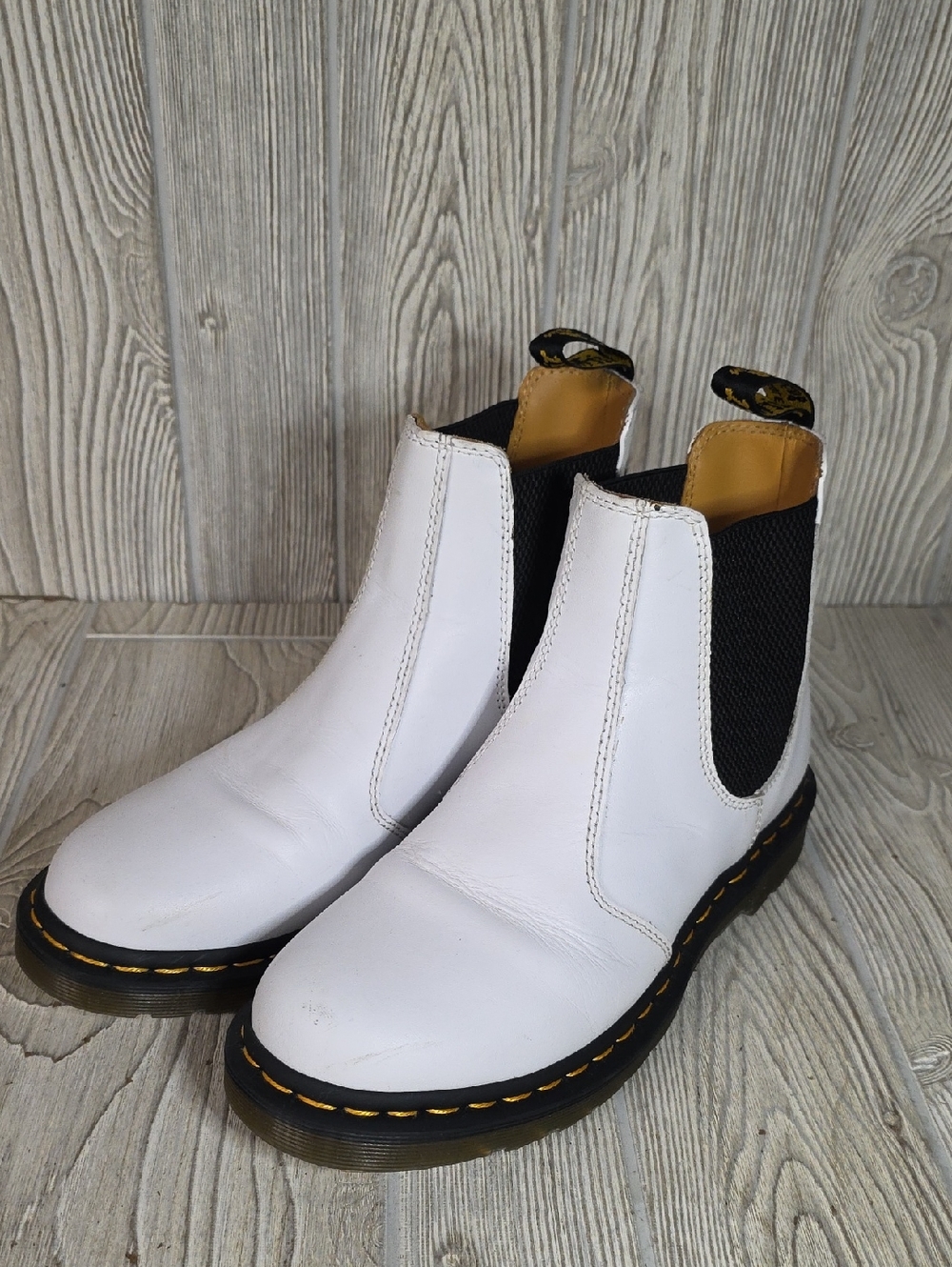 Dr. Martens 2976 White Smooth Leather Chelsea Boots Womens Size 9 - Picture 9 of 10